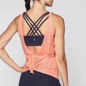 ATHLETA Fully Focused Tank & Built in Sports Bra Coral Blue Size Medium.